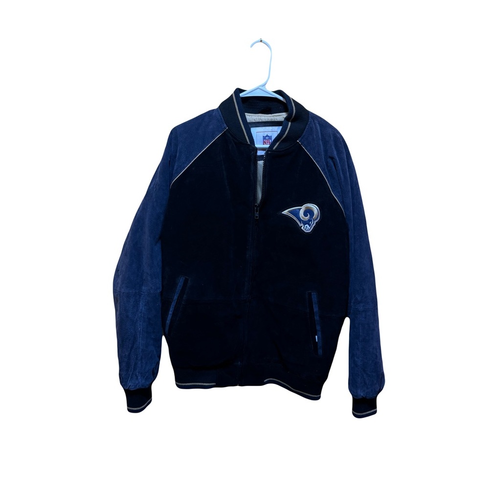 NFL Vintage St Louis Rams leather/suede jacket with big logo patch